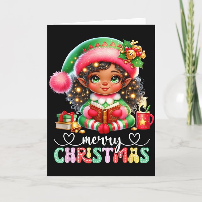 Tarjeta African American Christmas Shirt African Black Wom (Anverso)