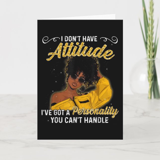 Tarjeta African American Melanin Queen Black Girl Magic Af (Anverso)