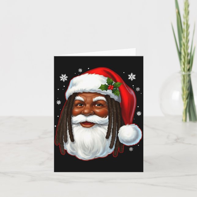 Tarjeta African American Santa Christmas Cool Black X-mas  (Anverso)
