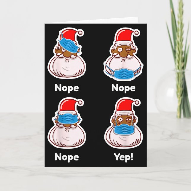 Tarjeta African American Santa Claus Matching Christmas Pa (Anverso)