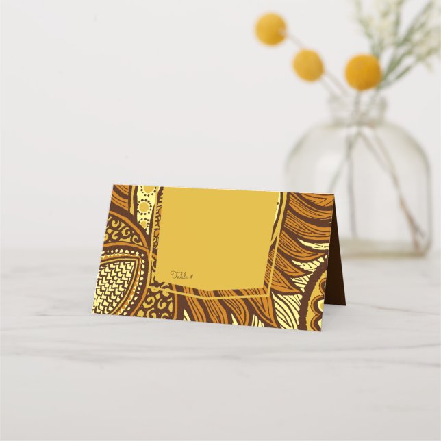 Tarjeta africana Ankara Yellow Gold Floral Table P (Anverso)