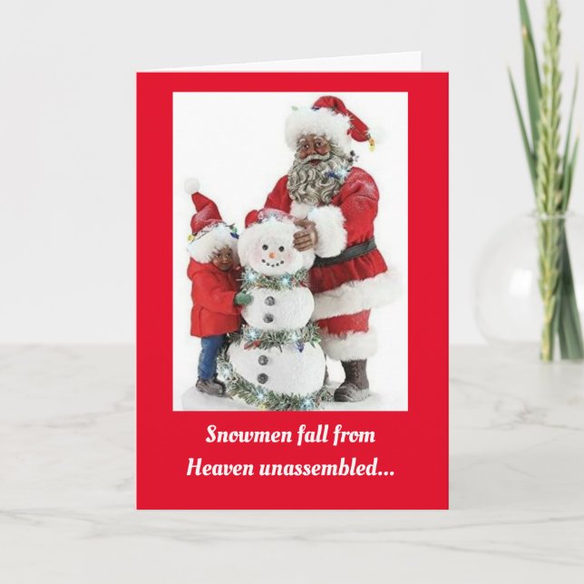 Tarjeta africana de Papá Noel y Niñera (Anverso)
