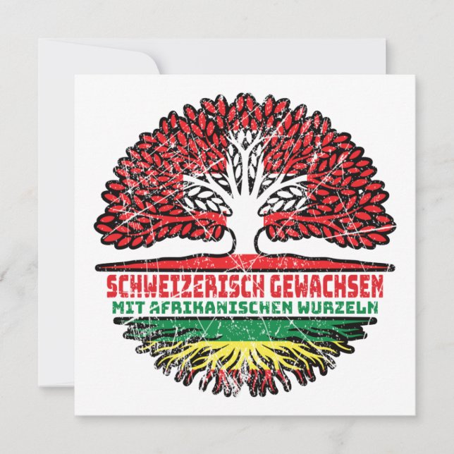 Tarjeta Afrika Afrikanisch Schweizer Schweiz Baum Wurzel (Anverso)