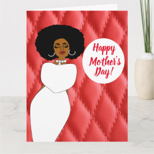 Tarjeta Afro Rizado Día de la Madre para Mujer Afroamerica