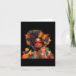 Tarjeta Afroafricanas flores mariposa latinas afroamerican