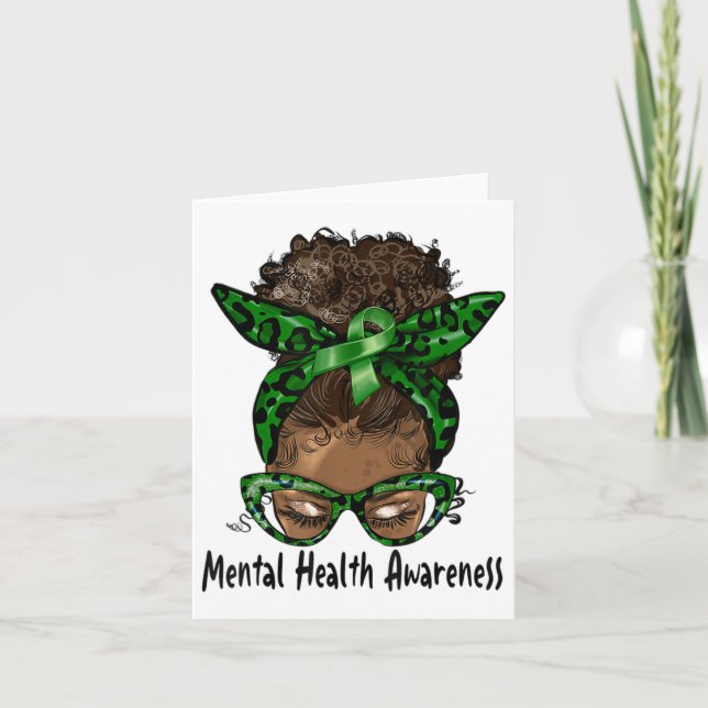 Tarjeta Afroamericana de Black Woman Mental Health Awaring (Anverso)
