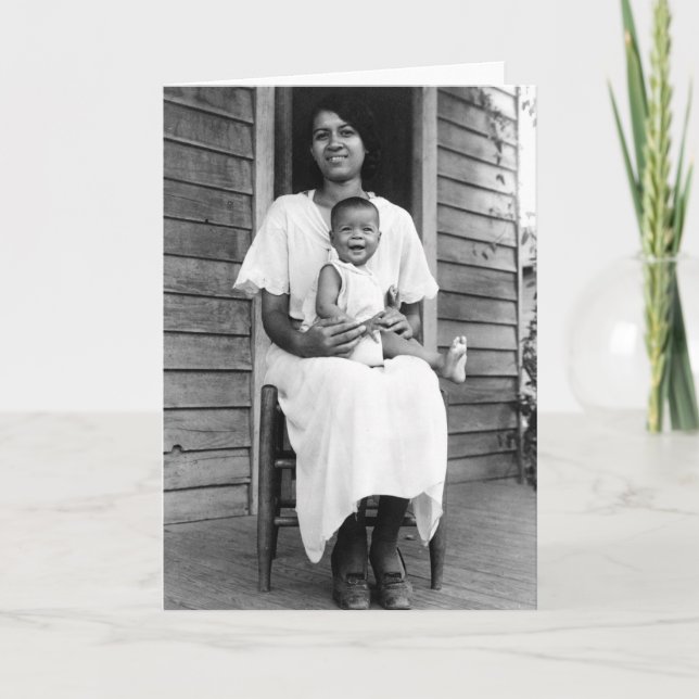 Tarjeta afroamericana de la madre y del niño (Anverso)