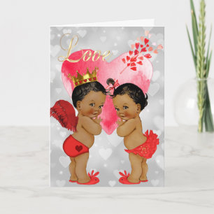 Tarjeta afroamericana del el día de San Valentín