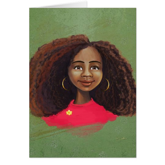 Tarjeta afroamericana del retrato del chica