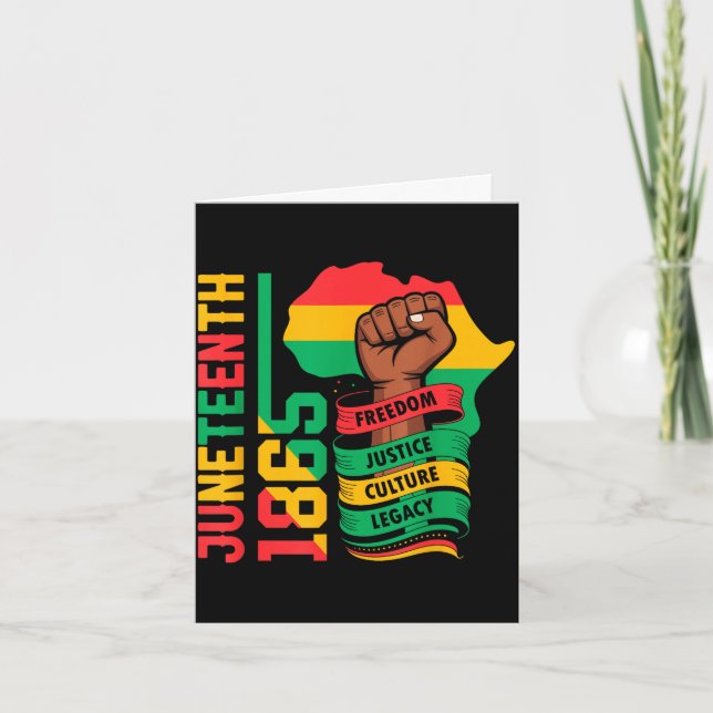 Tarjeta Afroamericano 1865 juneteenth historia negra (Anverso)