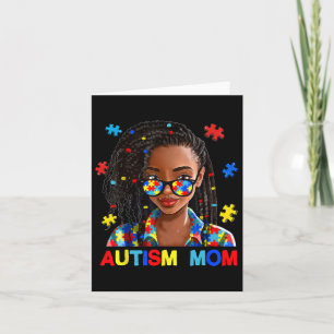 Tarjeta Afroamericano de autismo negro, madre de afro al a