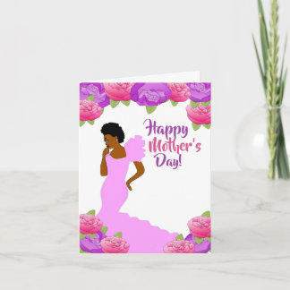 Tarjeta Afroamericano feliz día de la madre
