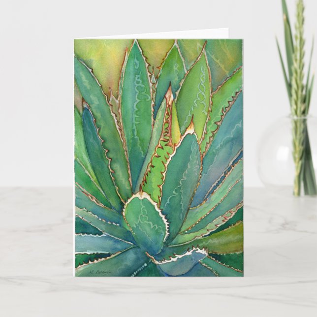 Tarjeta Agave acuarela notecard (Anverso)