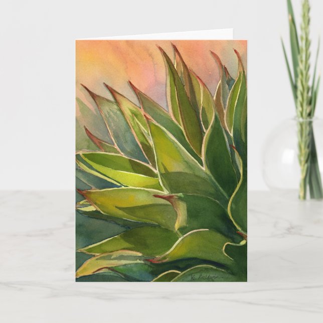 Tarjeta Agave acuarela notecard (Anverso)
