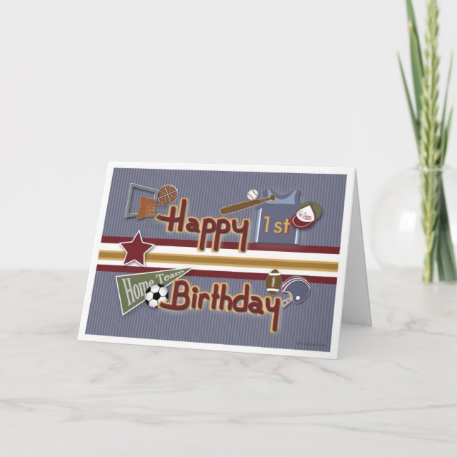 Tarjeta Age Specific All Sports Birthday Card Template (Anverso)