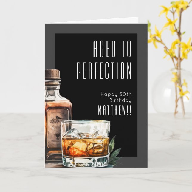 Tarjeta Aged To Perfection Birthday (flor amarilla)