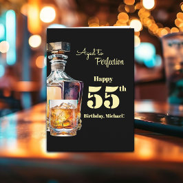 Tarjeta Aged to Perfection Men's 55th Whiskey Birthday