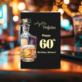 Tarjeta Aged to Perfection Men's 60th Whiskey Birthday 