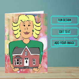 Tarjeta Agente inmobiliario femenino Cumpleaños