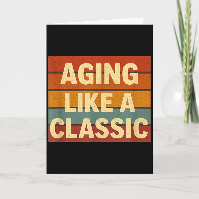 Tarjeta Aging Like Clic Funny Retro Sarcastic Birthday  (Anverso)