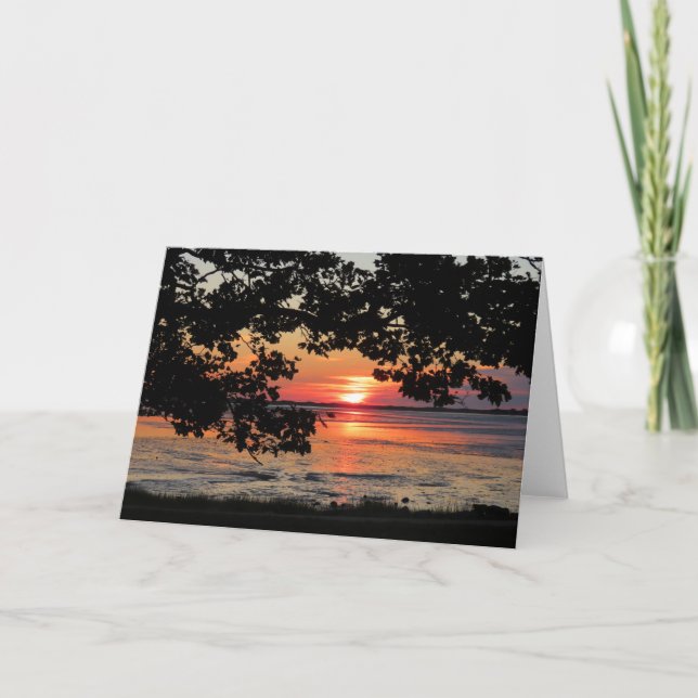 Tarjeta Agosto amanecer en Nelson Park (Anverso)