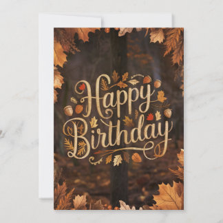 Tarjeta Agosto Otoño Feliz Cumpleaños