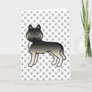 Tarjeta Agouti Siberian Husky Perro De Dibujos Animados Li