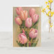 Tarjeta Agradable Bouquet Pink Winter Tulip Flowday Cumple (Yellow Flower)