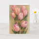 Tarjeta Agradable Bouquet Pink Winter Tulip Flowday Cumple (Small Plant)