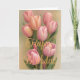Tarjeta Agradable Bouquet Pink Winter Tulip Flowday Cumple (Anverso)