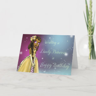 Tarjeta Agradable cumpleaños de la princesa afroamericana