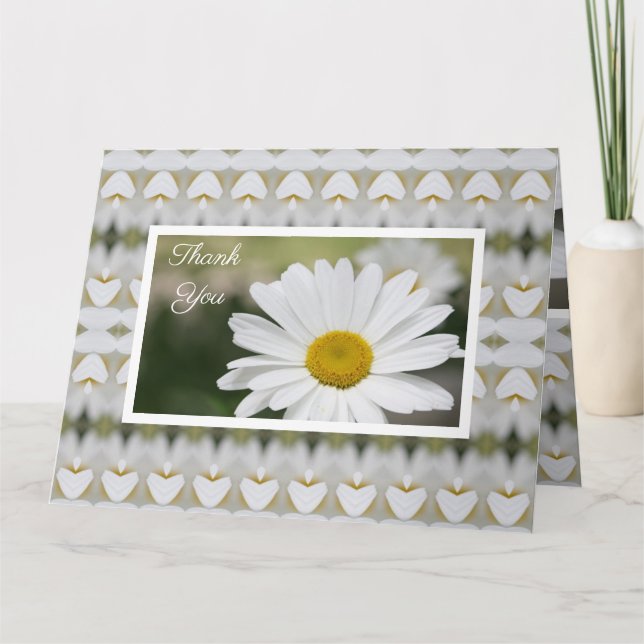 Tarjeta Agradable Daisy Blanco (Anverso)