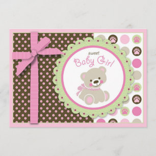 Tarjeta agradable de la invitación del chica del
