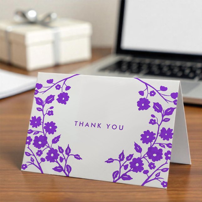 Tarjeta Agradables flores moradas Arte Popular Gracias Per (Subido por el creador)