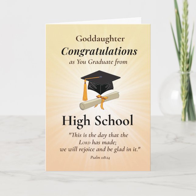 Tarjeta Agradecer a la ahijada religiosa graduada (Anverso)