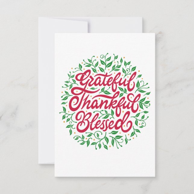 Tarjeta Agradecido Agradecida Bendecido (Anverso)