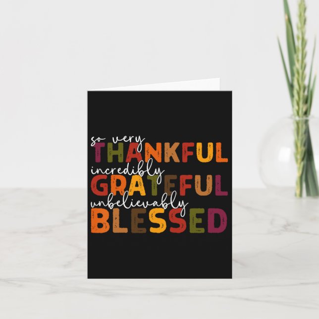 Tarjeta Agradecido Agradecimiento Bendecido Gracias Tee Th (Anverso)