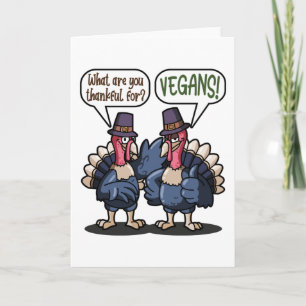 Tarjeta Agradecido Con Los Veganos Pavo Divertido Regalo D