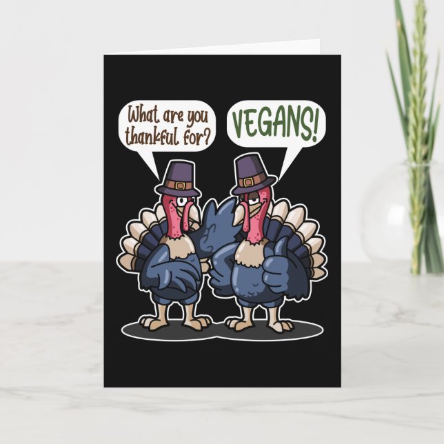 Tarjeta Agradecido Con Los Veganos Regalo Divertido De Acc (Anverso)