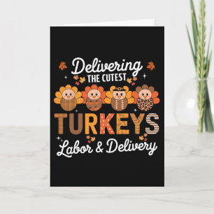 Tarjeta Agradecido Entregando El Pavo Más Lindo Trabajo De