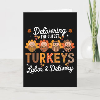 Tarjeta Agradecido Entregando El Pavo Más Lindo Trabajo De