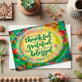 Tarjeta "Agradecimiento, agradecimiento, bendición" Inespi