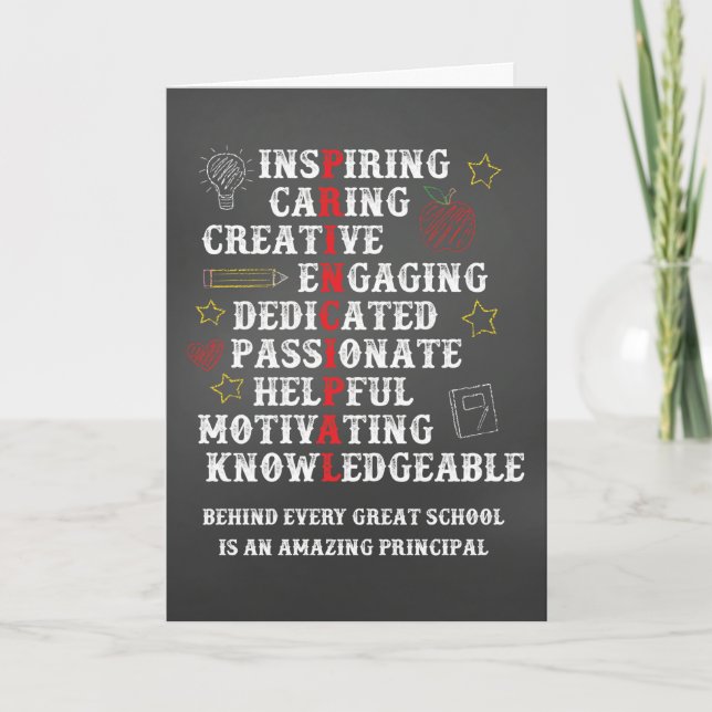 Tarjeta Agradecimiento al director de escuela Gracias Chal (Anverso)