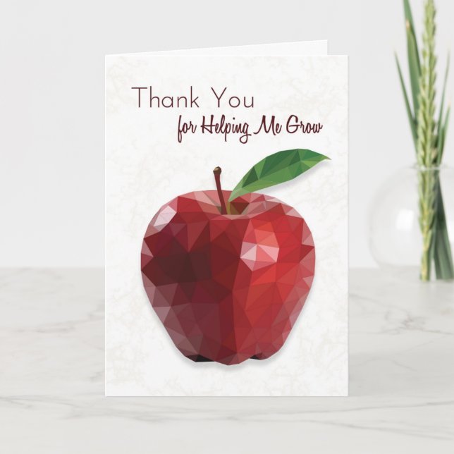 Tarjeta Agradecimiento al Profesor de Apple Imprimible (Anverso)