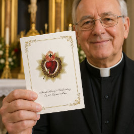 Tarjeta Agradecimiento al sacerdote católico por la boda d