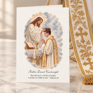 Tarjeta Agradecimiento al sacerdote católico tradicional