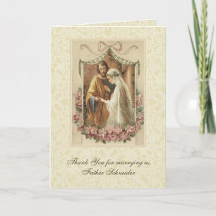 Tarjeta Agradecimiento al sacerdote por la boda católica