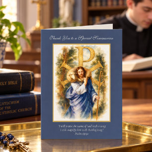Tarjeta Agradecimiento al Seminarista Católico Buen Pastor