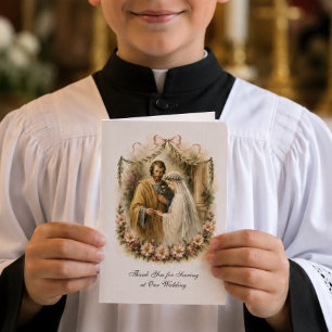 Tarjeta Agradecimiento al servidor del altar de boda catól