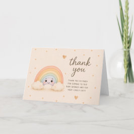 Tarjeta Agradecimiento de Baby Shower Arcoíris